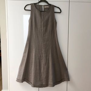 Made in Italy linen dress taupe color